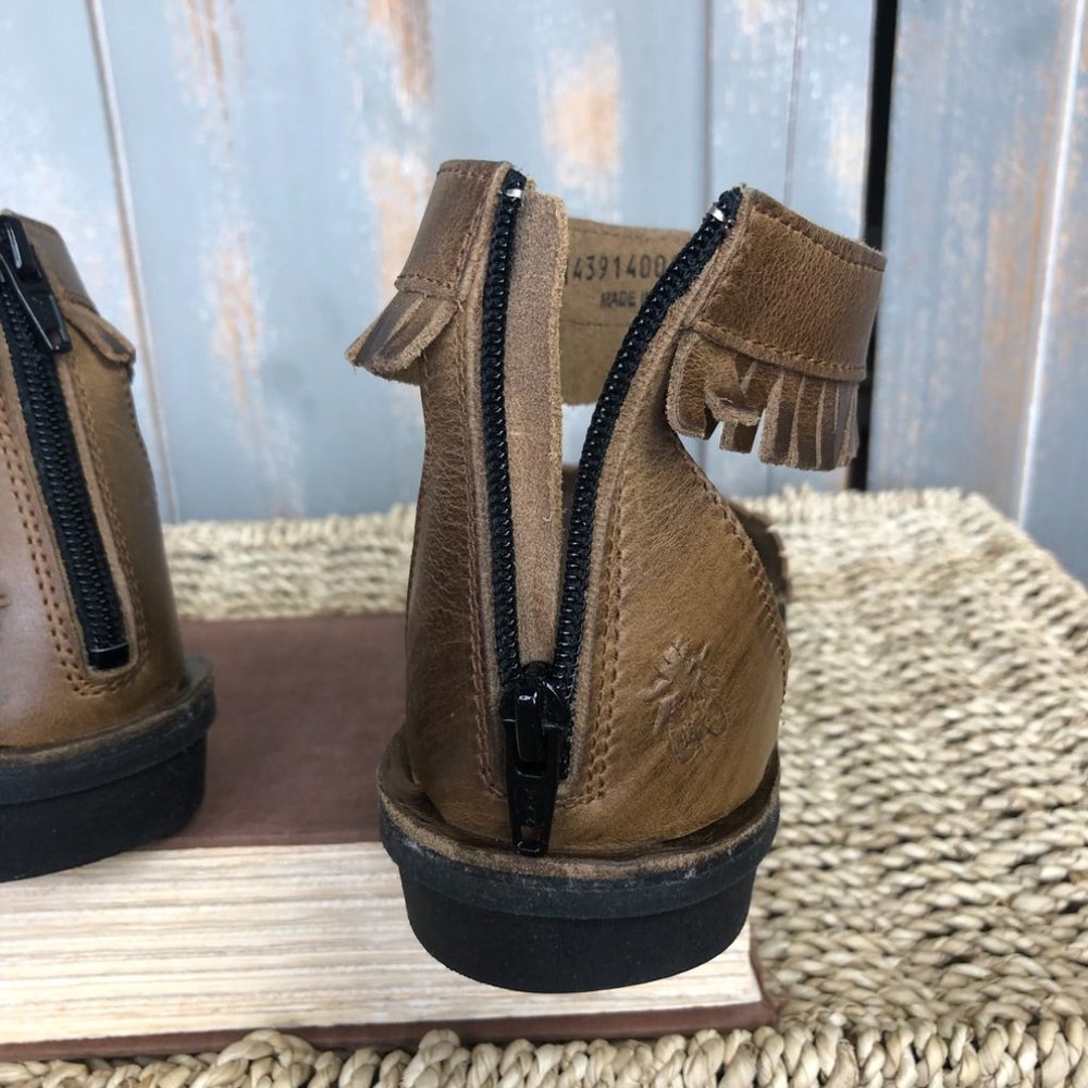 Fly London Mexu Leather Ankle Fringe Sandal Sz 36, US 5.5 - 6 - Picture 10 of 15